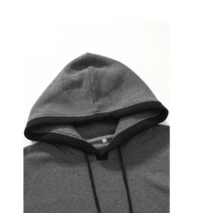 Sudadera con Capucha Gris para Hombre, Corte Ajustado, Tejido de Algodón, Informal, con Bolsillo, para Otoño - Product Image 6