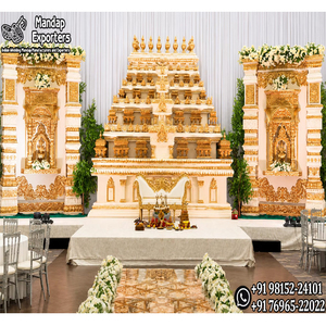 Décoration de Mandapam sur le thème du Temple Divin de Tirupati pour mariage, Mandapam du Temple Royal de Rameshwaram pour mariages hindous et tamils - Product Image 1