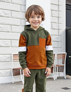 Ensemble de survêtement pour enfants : sweats à capuche et pantalons de pyjama, en molleton respirant pour l'hiver, pour garçons - Product Image 3