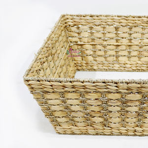 Durable Organic Water Hyacinth Tree Skirt, Square Base Cover For Festive Christmas Decoration Display - Product Image 5