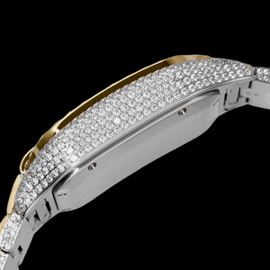 Reloj de Hombre con Diamantes de Moissanita Certificados, Esfera Cuadrada con Números Arábigos, Diamantes Redondos y Baguette, Personalizado, Superventas - Product Image 4