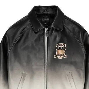 Chaqueta Bomber de Invierno para Hombre Avirex, Estilo Urbano, con Mangas de Cuero Genuino, Logotipo Bordado en la Parte Delantera, Cuello Camisero, Resistente al Viento - Product Image 5