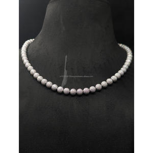 Luxury Moissanite Diamond Ball <b>Chain</b> Necklace 925 Sterling Silver <b>Iced</b> <b>Out</b> Beaded Hip Hop Jewelry Statement By Trisha Jewels - Product Image 1