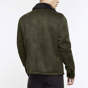 Chaqueta con Cierre y Cuello Plegable, Diseño Personalizado OEM, Logotipo Personalizado, Estilo Urbano para Hombre, Chaqueta de Invierno de Cuero PU, Impermeable y Resistente al Viento - Product Image 4