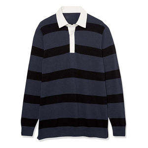เสื้อเชิ้ตแขนยาวผู้ชาย ผ้าเจอร์ซีย์ถัก 100% ผ้าฝ้าย สีกรมท่า สีดำ สไตล์ลำลอง ติดกระดุม ทรงปกติ สตรีทแฟชั่น แห้งเร็ว - Product Image 4