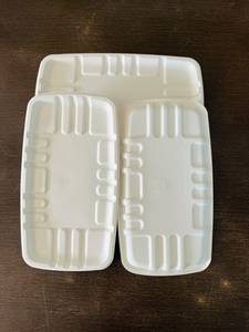 Nouveau design, plateau en fibre blanche biodégradable 10x6 pouces, emballage en bagasse de canne à sucre, plateaux pour fruits de mer, utilisation pour la restauration et le marché. - Product Image 3