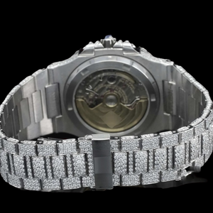 Reloj de Moda Hip Hop Personalizado con Caja Cuadrada y Bisel Único, Fecha Automática, Dos Tonos, Diamantes Moissanite - Product Image 6