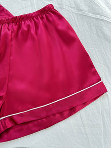 Pijamas de Seda y Satén de 2 Piezas para Mujer, Ropa de Dormir Informal con Botones, Cintura Elástica, Cómoda para Verano, Otoño y Primavera - Product Image 6