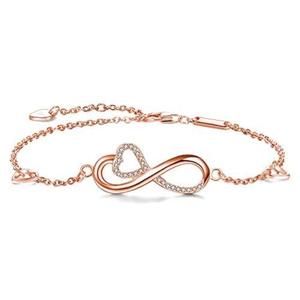 Bracelet en argent 925 classique discret et minimaliste avec un design en forme de symbole infini, adapté aux femmes fashionistas - Product Image 1