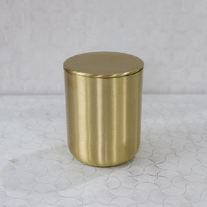 Contenedor de Latón Dorado de Lujo Personalizado para Velas, 16 oz, Hecho a Mano, Ecológico, Frasco Vacío para Decoración del Hogar, Recipientes para Hacer Velas - Product Image 1