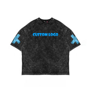 T-shirts Oversize Homme en Coton/Fibre de Bambou OEM, Imprimés Graphiques, Personnalisés, Col Rond Basique, Manches Courtes, Coupe Boxy, Style Urbain - Product Image 5