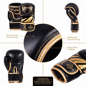 Guantes de Combate Sanda de Piel Sintética con Logotipo Personalizado, Impresión Serigráfica, Diseño de Medio Dedo, Cierre de Gancho y Bucle, para Entrenamiento de Muay Thai y MMA - Product Image 4