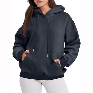 Sweat à capuche pour femme grande taille, prix abordable, couleur unie, 100% coton, respirant, vêtements de mode pour femmes - Product Image 3