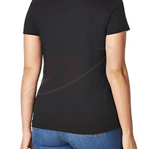 Camiseta de Manga Corta con Cuello en V y Estampado Floral 100% Negro, Estilo Casual, Corte Regular, para Primavera/Verano - Product Image 5