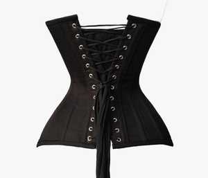 Corset gainant noir en acier avec fermeture éclair frontale, contrôle ferme, amincissant la taille, corset sur-buste, body à contrôle moyen, personnalisable - Product Image 3
