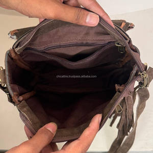 Bolso bandolera con solapa de cuero de ante de vaca de gran capacidad para mujer de alta calidad, bolso de hombro con flecos de diseñador de lujo de cuero hecho a mano - Product Image 6