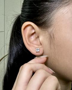 Pendientes de Diamante Cultivado en Laboratorio con Corte Asscher de 7.5mm, Color D, Certificados por IGI, Joyería Fina de Lujo para Novias, Plata 925 - Product Image 1