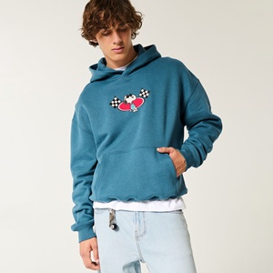 2025 homme coton lourd mélangé épais polaire à capuche 3D broderie Logo personnalisé broderie hiver pull pour hommes en gros - Product Image 2