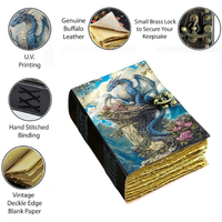Carnet en cuir Dragon fait main, livre des ombres avec serrure à clé, carnet de lecture classique gothique, fantastique et occulte