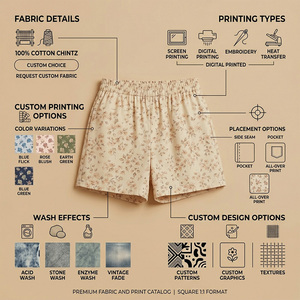 Shorts en coton à taille haute à imprimé floral pour femmes, coupe ample, décontractés, respirants, avec taille élastique, jupes courtes pour l'été - Product Image 4