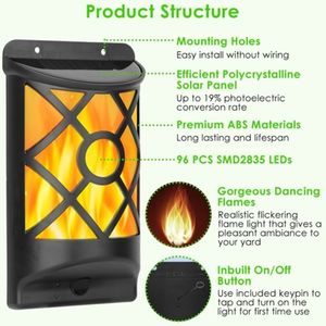 Lampade da parete per esterni ad energia solare per giardino e giardini - Product Image 5