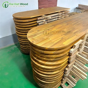 Tableros articulados de madera de acacia Premium Diseño de panel ovalado con acabado Premium - Product Image 3