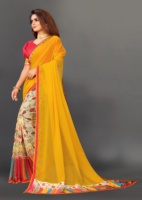 Sari indio y pakistaní de georgette hecho a mano por diseñadores, con blusa elegante con estampado digital, para fiestas, producto al por mayor.