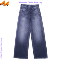 Pantalon large pour femme, basique, cinq poches, noir, élégant, en coton et élasthanne, confectionné en tissu de 11,09 oz