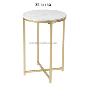 Mesa de comedor ovalada de diseñador de lujo Hecho a mano Mármol superior Base de metal Proveedor Metal hecho por Zahid exportaciones gran mayorista - Product Image 2