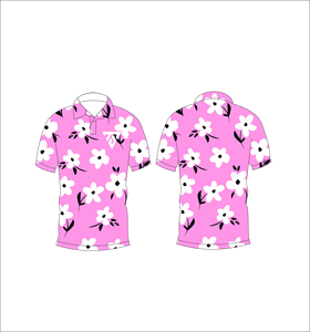 เสื้อโปโลพิมพ์ลายดอกไม้สีชมพูสำหรับผู้ชายแขนสั้นลำลองแฟชั่นฤดูร้อนเสื้อโปโลกอล์ฟ - Product Image 3