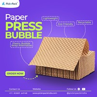 Feuilles de papier kraft recyclables écologiques à double face avec bulles de protection (20x12 pouces) |   Compatible avec l'impression offset |   Paquet de 500 feuilles