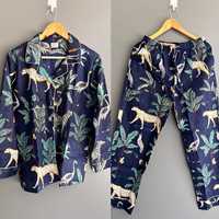 Conjunto de Pijama de Lujo Hecho a Mano en India con Estampado Paisley, Ropa de Dormir Elegante e Informal para Invierno, Suave y Transpirable