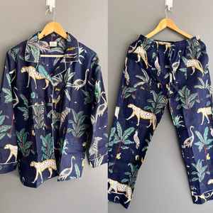 Conjunto de Pijama de Lujo Hecho a Mano en India con Estampado Floral, Ropa de Dormir Elegante e Informal para Primavera/Verano, ODM - Product Image 4