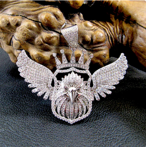 Pendentif Aigle Iced Out avec Diamants Moissanite, Breloque de Bijoux Iced Out, Pendentif de Luxe en Gros - Product Image 1