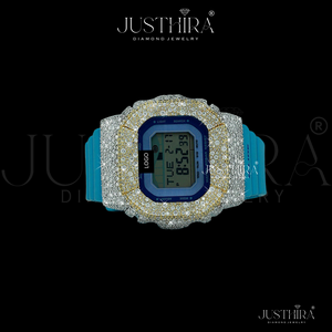 Reloj Digital de Lujo con Diamantes Moissanite VVS, Resistente a Impactos, Caja Plateada, Unisex, Regalo de Boda o Compromiso - Product Image 2