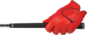 Gant de golf en cuir véritable rouge pour homme, main gauche, antidérapant, fermeture auto-agrippante, logo personnalisé, sport - Product Image 2