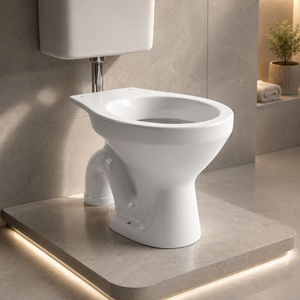 WC monobloc en céramique EWC avec siphon en S, réservoir encastré, fonction anti-odeur, chasse d'eau à fermeture lente, design moderne pour hôpitaux, villas et hôtels - Product Image 3