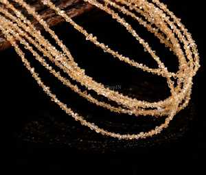 Perles de diamant Herkimer jaunes naturelles, non taillées, brutes, 2-3 mm, petites perles de diamant Herkimer brutes pour la création de bijoux - Product Image 3