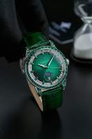 Montre ronde en acier inoxydable pour hommes, boucle en acier inoxydable, saphir Alexander Ferros 9081S-06, automatique, sport, résistante à l'eau, 40mm, cuir