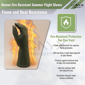 Guantes de Vuelo Nomex Premium de Fabricante, Resistentes al Fuego y al Calor, de Piel de Cabra, Tácticos, para Tripulación de Aviación, de Seguridad - Product Image 4