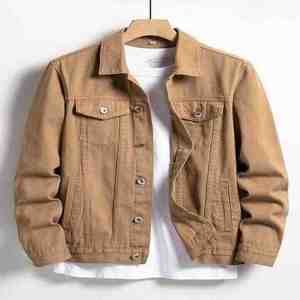 Customized Denim Jacket for <b>Men</b> Outdoor Casual Waterproof Reversible Polyester/Cotton Work Jean New Design - Product Image 4