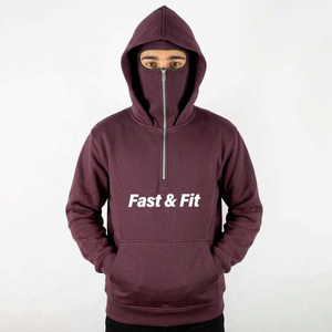 Sweat à capuche confortable à manches longues en polaire respirant et écologique avec couvre-visage intégral - Product Image 4
