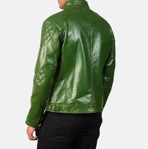 Veste en cuir pour homme, style streetwear d'hiver, col montant, design high-street, fabrication OEM disponible, couleurs vives - Product Image 2