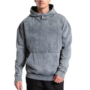 Sweat à capuche surdimensionné en coton épais 500 g/m² de qualité supérieure, délavé à l'acide et effet vieilli, pour homme - Product Image 1