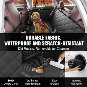 Housse de siège de voiture pour chien à fond rigide 53''x24.8'' avec hamac pour chien, extenseur de siège arrière pour soutenir les animaux de compagnie pendant les voyages - Product Image 5