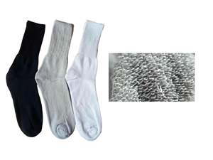 Chaussettes de travail d'hiver robustes pour hommes, personnalisées, en coton et polyester, épaisses et rembourrées, avec logo sur le corps et le bord du mollet - Product Image 4