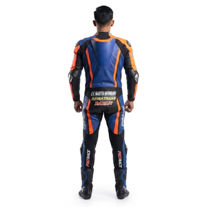 Combinaison de course premium pour homme 1 pièce en cuir de vache véritable/cuir de kangourou, style MotoCP, avec protections niveau 2 - Product Image 2