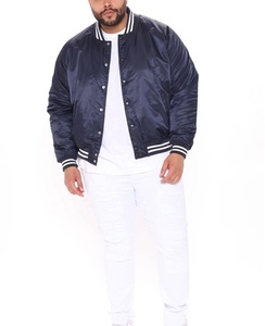 Customized Logo Printed Plus Size Baseball Jacket For <b>Men</b> Streetwear Satin Button Up Varsity College Baseball Jacket - Product Image 1