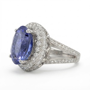 Bague en diamant de laboratoire ovale et rond de 4,80 CT |   Pierre centrale de 3,90 CT |   Platine PT950 certifiée IGI - Product Image 4