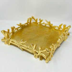 Plateau décoratif en argent avec émail rouge, design nordique créatif, pour la maison, l'hôtel, le restaurant, avec des caractéristiques durables - Product Image 3